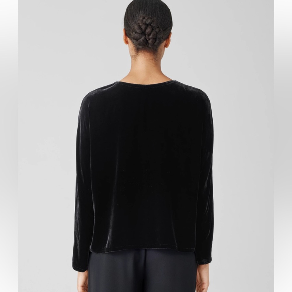 NWT Eileen Fisher Velvet V-Neck Top - Picture 3 of 8